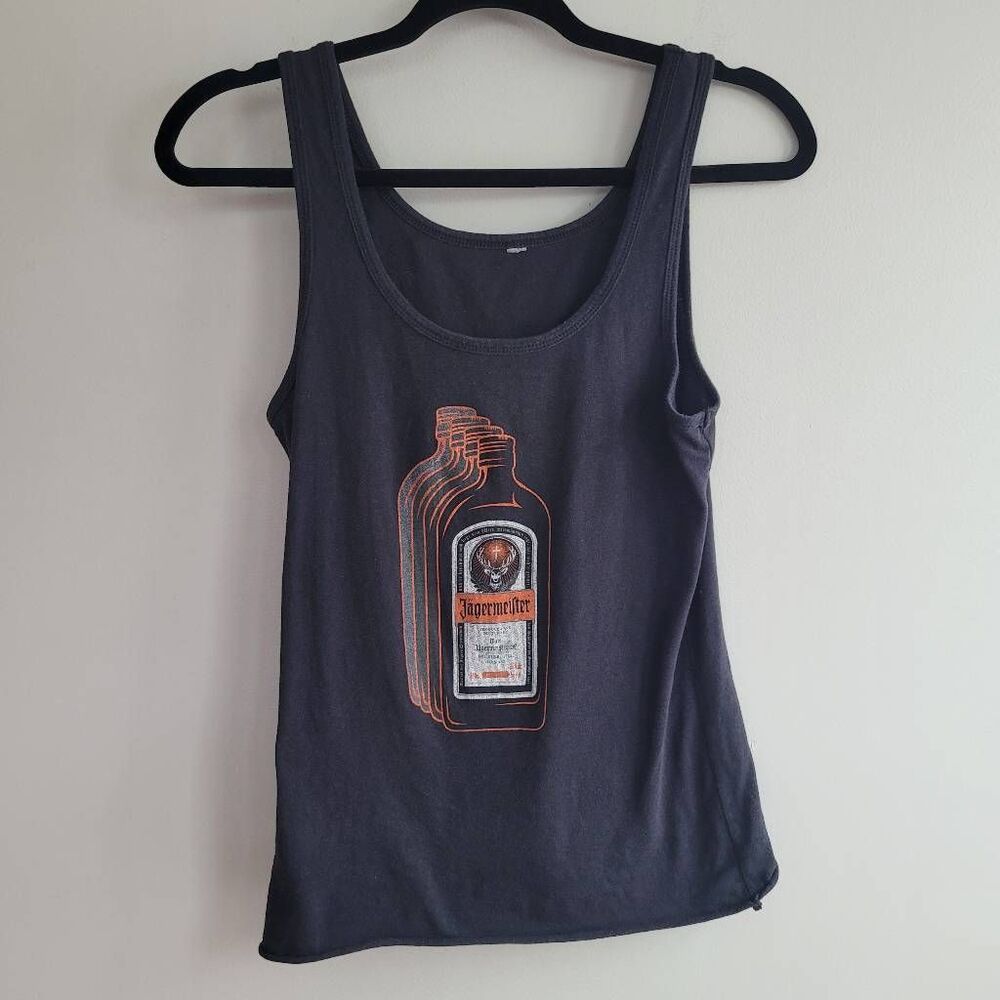Jagermeister Black Tank Top with Orange Graphic